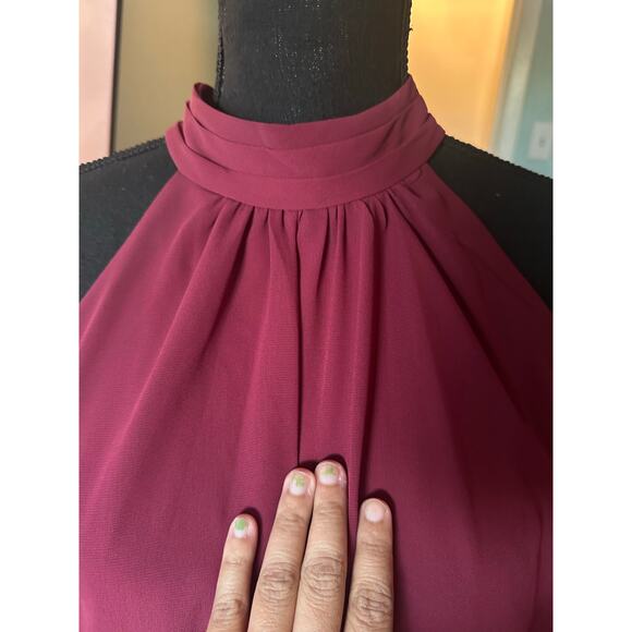 Vince Camuto Tie-Neck Chiffon Overlay Jumpsuit – Women’s L - Picture 2 of 10